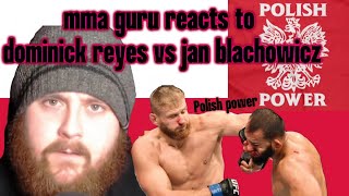 mma guru reacts to dominick reyes vs jan blachowicz [upl. by Anerev298]