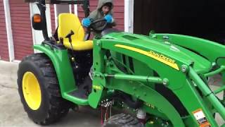 7 Year Old Operates John Deere 3039R Compact Tractor [upl. by Mercy]