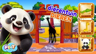 Dierentuin Dierengeluiden met Pretlettertjes • Wie Zit Daar Verstopt [upl. by Ominorej]