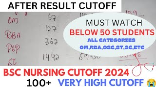 👉BSC NURSING CUTOFF 2024 LOW OR HIGH HIGH RANKS😱cutoff bscnursing jkbopee ranks [upl. by Gwenny345]