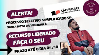 Processo seletivo simplificado SP Como fazer o recurso Veja [upl. by Bettine803]