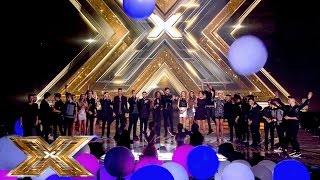 The Final 16 sing What A Feeling  The Final Results  The X Factor UK 2014 [upl. by Vitia]