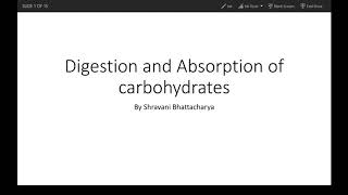 Digestion and Absorption of carbohydrates [upl. by Sherl]