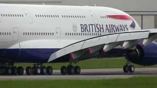 British Airways Airbus A380 GXLEA Takeoff and Landing  Test Fly 2013 May 24th [upl. by Devad867]