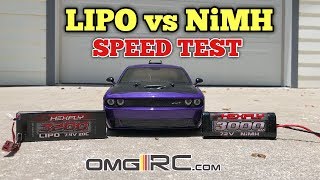 Lipo VS NiMH Battery How Much Faster Is One Over The Other OMGRC [upl. by Anuahsal]