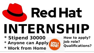 Red Hat Internship Drive 2021  30000Month Stipend [upl. by Palmer]