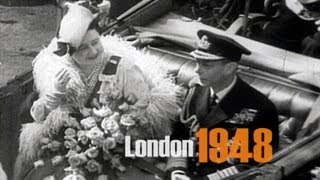 London 1948  the famous sights  city roundtrip [upl. by Ahsiym]