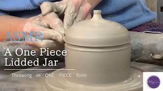 ASMR Throwing a “One Piece” Lidded Jar on pottery wheel [upl. by Eeneg375]