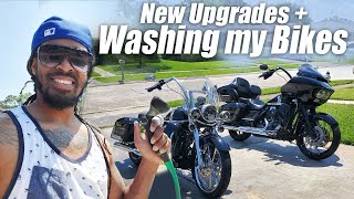 I suck at washing motorcycles 1st look at my Road Glide and Road King  A motovlog [upl. by Nnahs]