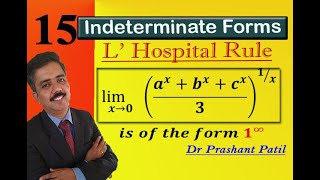 Indeterminate forms  Best example on L Hospital Rule  𝒂𝒙𝒃𝒙𝒄𝒙𝟑𝟏⁄𝒙  Dr Prashant Patil [upl. by Earej]