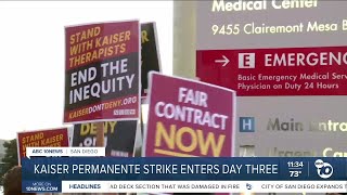 Kaiser Permanente mental health workers hit picket line for third straight day [upl. by Inek]