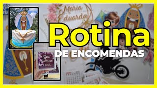 Rotina de encomendas  calendários  topos de bolo  lembrancinhas [upl. by Sidnak]