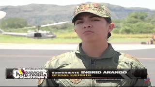 Vamos Colombia Primera mujer Oficial de Arma del Ejército en realizar Vuelo Solo [upl. by Nohtahoj]