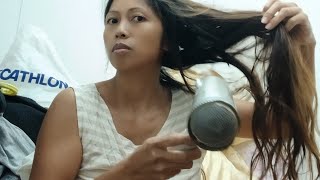 Blow dryer my hair before sleep 😴 cool 🌙 🌃 🌉 goodnight [upl. by Serra]