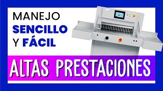 ☑️ Guillotina de papel AUTOMÁTICA industrial eléctrica PROGRAMABLE Grafcut 73 [upl. by Joela348]