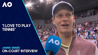 Jannik Sinner OnCourt Interview  Australian Open 2024 Fourth Round [upl. by Anytsirk]