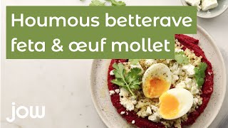 Recette du Houmous betterave feta amp œuf mollet [upl. by Juli]