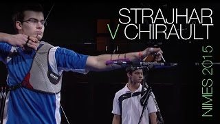 Strajar v Chirault – French junior recurve in gold final in front of home crowd  Nîmes 2015 [upl. by Igiul]