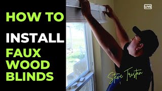 How to install Faux Wood Blinds Tutorial  Inside Mount Installation [upl. by Lrak]