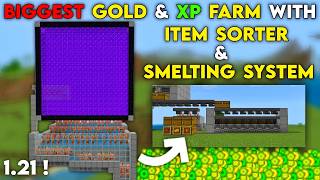 BEST GOLD XP Farm Minecraft Bedrock 121 31467 GOLD PER HOUR [upl. by Atnom]