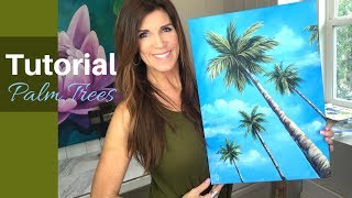 HOW TO PAINT PALM TREES in acrylics  For Beginners [upl. by Airamesor]