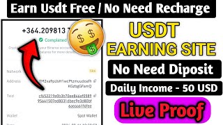 New Usdt Earning Site Usd Mining Site 2024 Best Investment Usdt Earning Website [upl. by Ycnuahc]