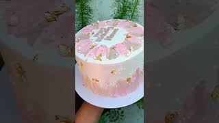 minimalist themed cake❤️ minimalist minimalistcake pinkcake cake shorts simplecake ytshorts [upl. by Atteuqehs64]