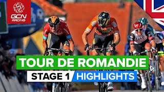 Last Gasp Finish Up Thrilling Final Ramp  Tour De Romandie 2022 Stage 1 Highlights [upl. by Luisa]