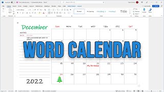 Insert an Editable Calendar to Microsoft Word [upl. by Jahdal]