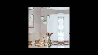 Nordic Glass Pendant Light Green Leaf Pattern Lighting For Living Room Dining Room Hotel Study [upl. by Sadoc396]