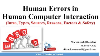 HCI 28 Human Errors  Types  Sources  Safety with Examples  HCI [upl. by Thay127]