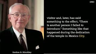 Gordon B Hinckley Welcomes Father Lehi and Testifies of Heavenly Presence [upl. by Sinnaiy675]