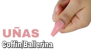 CLASE 11 COMO REALIZAR UÑAS COFFINBALLERINA PASO A PASO PRINCIPIANTES UÑAS ESCULTURALES [upl. by Carmel]