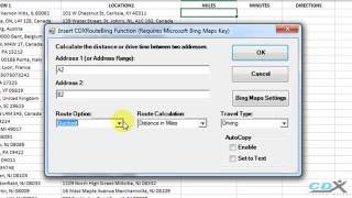 Get Driving Distance and Time using Bing Maps in Excel [upl. by Nojel]