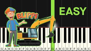 Blippi Excavator Song EASY Piano Tutorial [upl. by Anuaek]