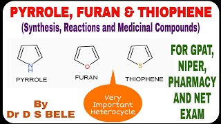 PYRROLE FURAN amp THIOPHENE Synthesis Reactions And Medicinal Compounds [upl. by Bazar]