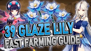 GLAZE LILY 39 Locations FAST FARMING ROUTE  Genshin Impact 24 [upl. by Sivram480]