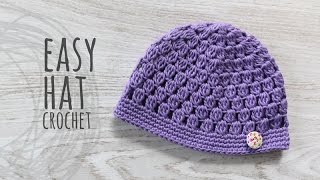 Tutorial Easy Crochet Hat [upl. by Llevel]