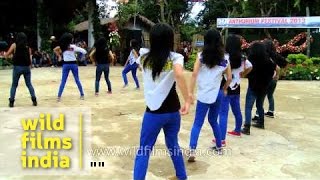 Mizo girls have a beat up time with dance moves in India [upl. by Elmajian]