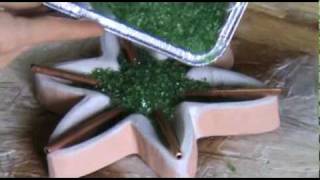 how to make fused and slumped recycled glass  alocasia lamp [upl. by Avner]