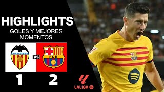 VALENCIA vs BARCELONA 12  RESUMEN y GOLES JORNADA 1  LA LIGA 202425 [upl. by Mikkel]