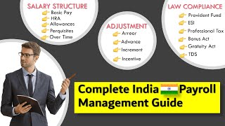 COMPLETE INDIA PAYROLL MANAGEMENT GUIDE  CTC  In Hand Salary Basic Salary PF ESI TDS [upl. by Lewan]