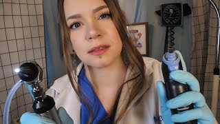 ASMR Hospital Audiologist Ear Exam  Hearing Test Ear Thermometer Ear Cleaning amp Exfoliating [upl. by Hose]