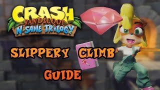 Crash Bandicoot N Sane Trilogy  Slippery Climb  Red Gem Guide [upl. by Alessandra]