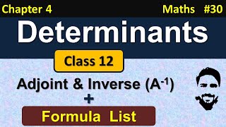 Adjoint of a Matrix Inverse of a Matrix  Determinants Class 12 Matrices and Determinants Class 12 [upl. by Hplodur919]