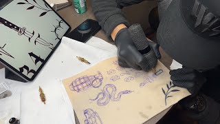 TEACHING MY FRIEND HOW TO TATTOO First Time Learning [upl. by Maxine]