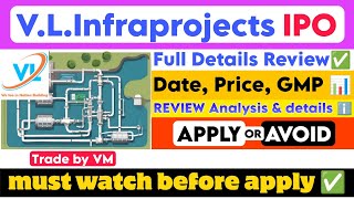 VLInfraprojects IPO Date Price GMP Details  vlinfraprojects ipo review ipo tradebyvm [upl. by Katy]