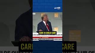 CORPORATE MEDIA COVERS FOR TRUMP After Insane Answer About Child Care shorts [upl. by Eirallam618]