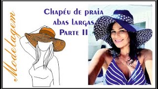 Como fazer modelagem de Chapéu de praia Abas largas molde gratuito [upl. by Rene15]