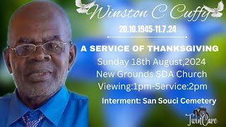 Winston C CuffyFuneral Service [upl. by Mcgrath]